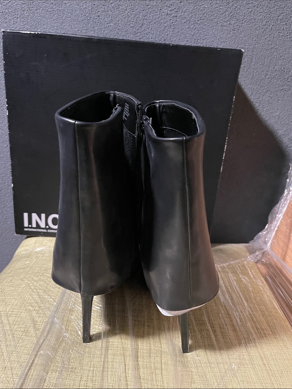 NEW INC International  Women’s Black High-Heel Pointed Toe Fold-Over Boots - Picture 5 of 12